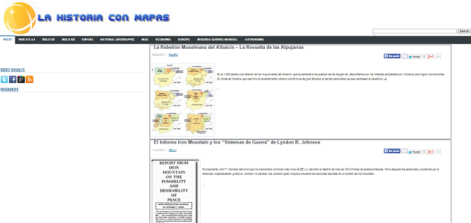 Captura de pantalla general de esta gran web de Historia con mapas